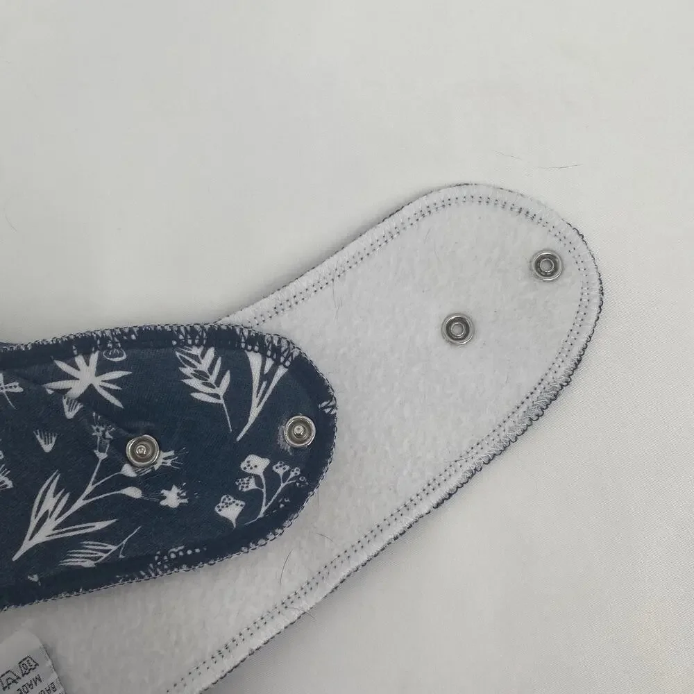 Baby Daulia Organic Cotton Bandana Bib Snap Closure Navy Blue White